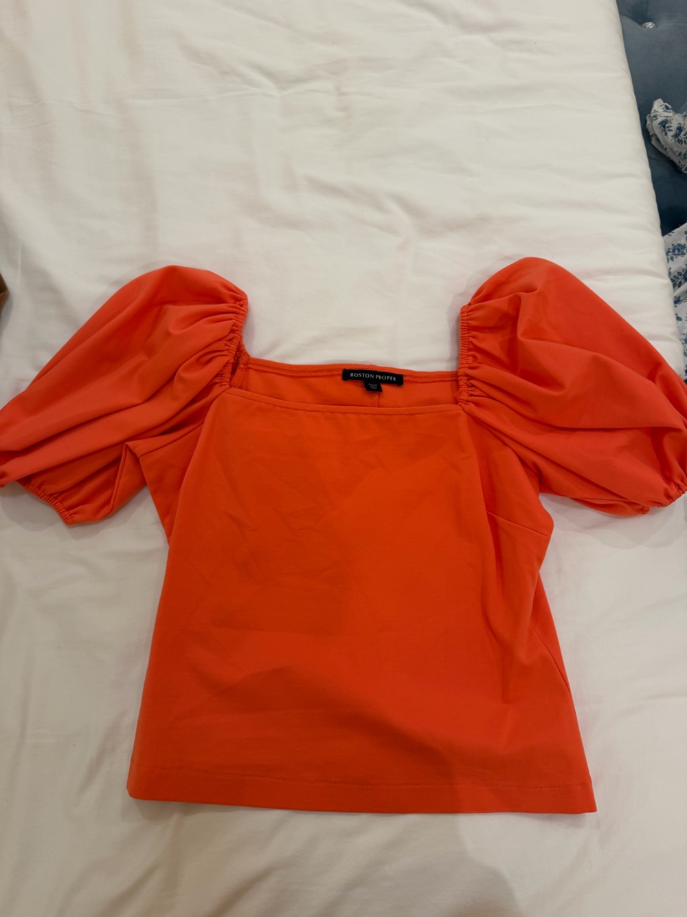 Boston Proper Coral Crewneck Top